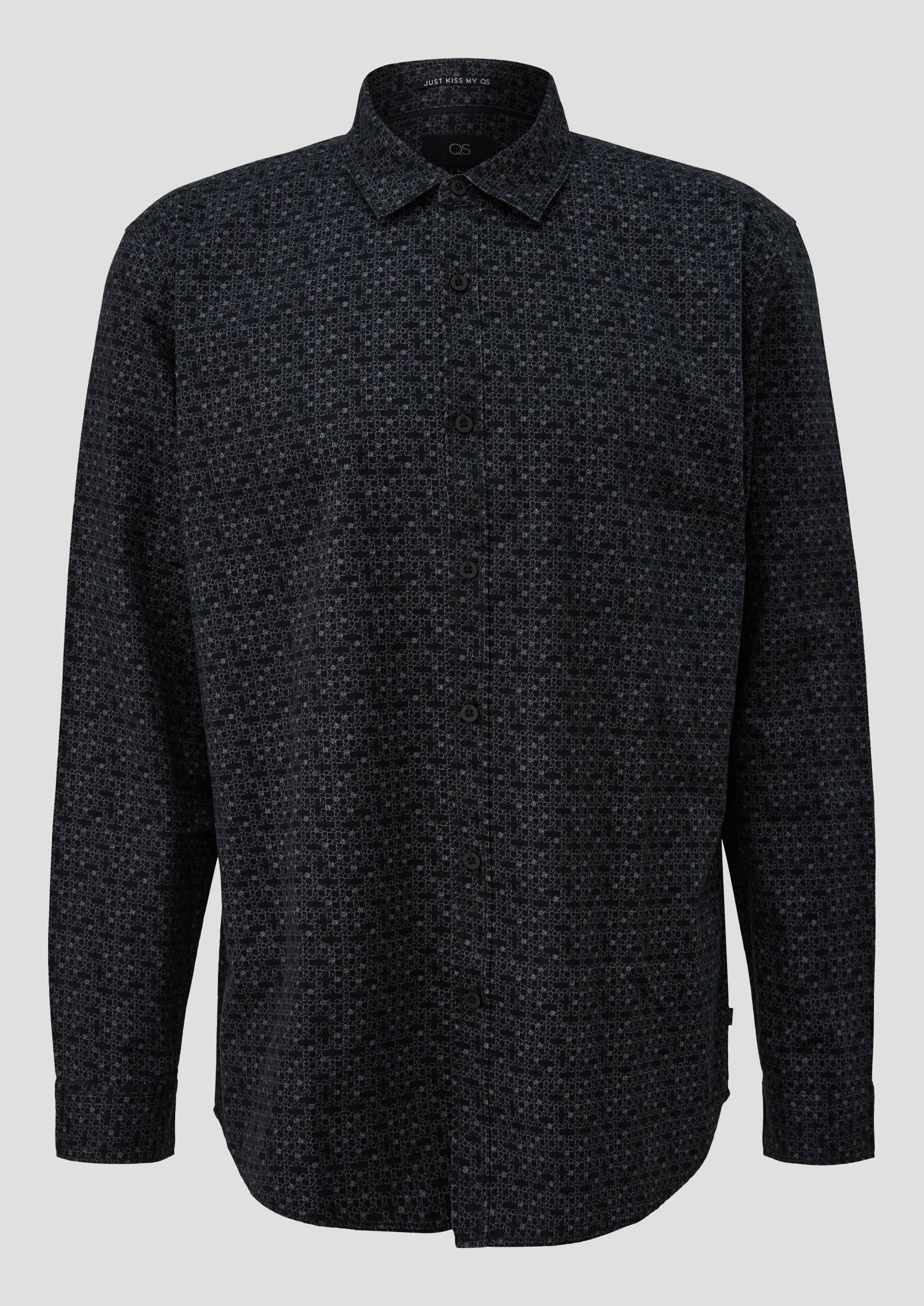 QS - Regular Fit: Hemd mit Alloverprint, Herren, schwarz von QS