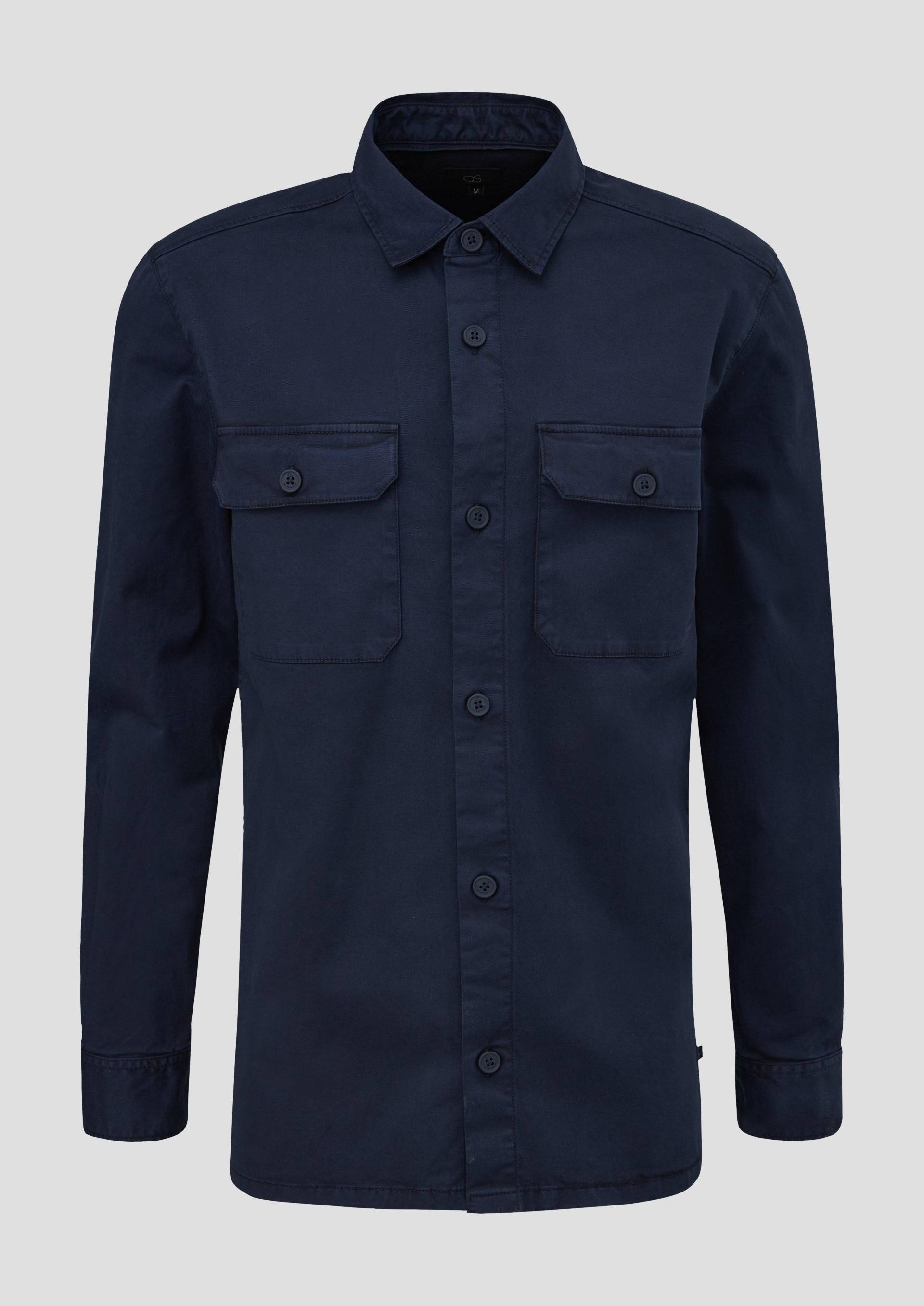 QS - Overshirt mit Brusttaschen, Herren, blau von QS