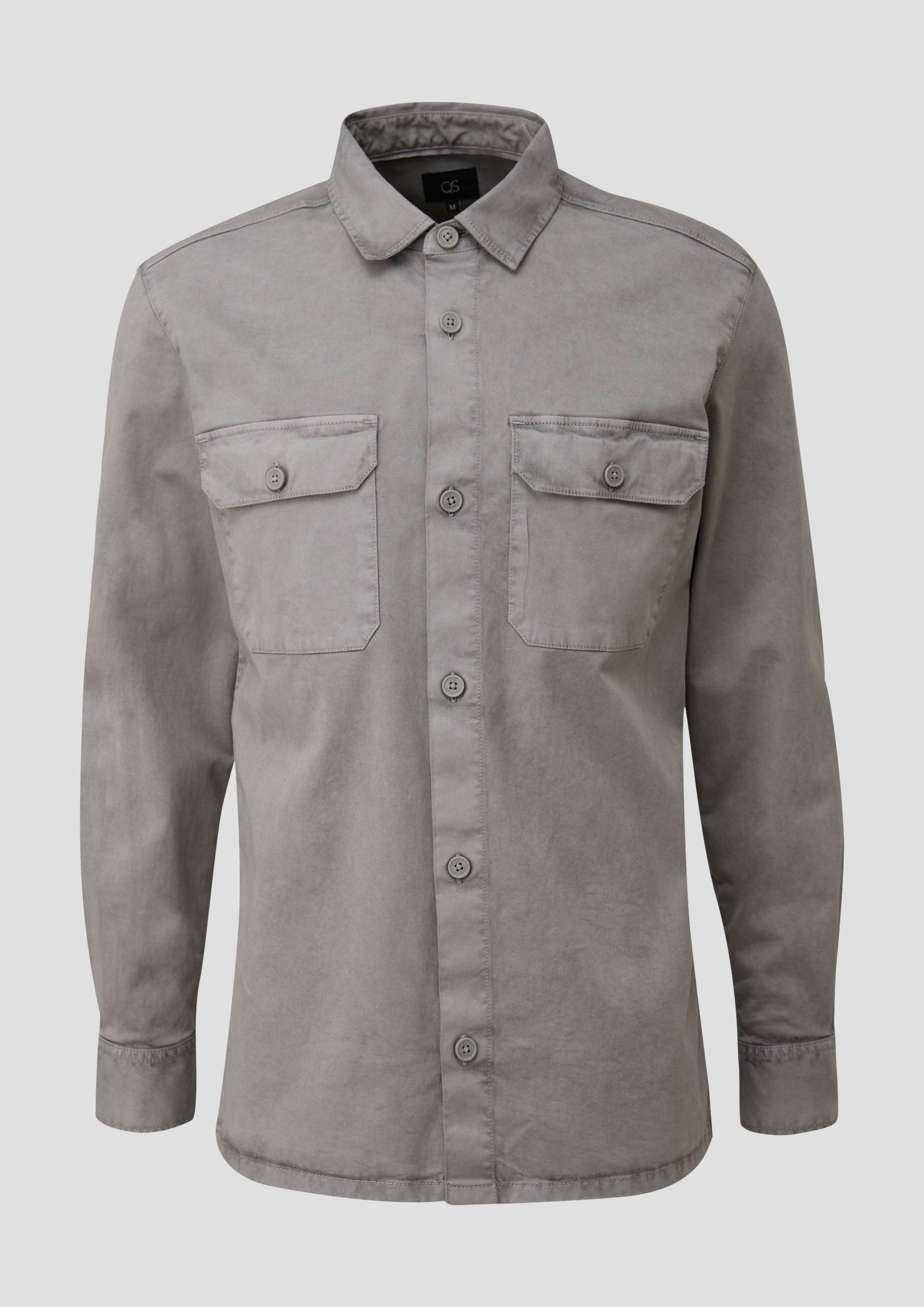 QS - Overshirt mit Brusttaschen, Herren, grau von QS