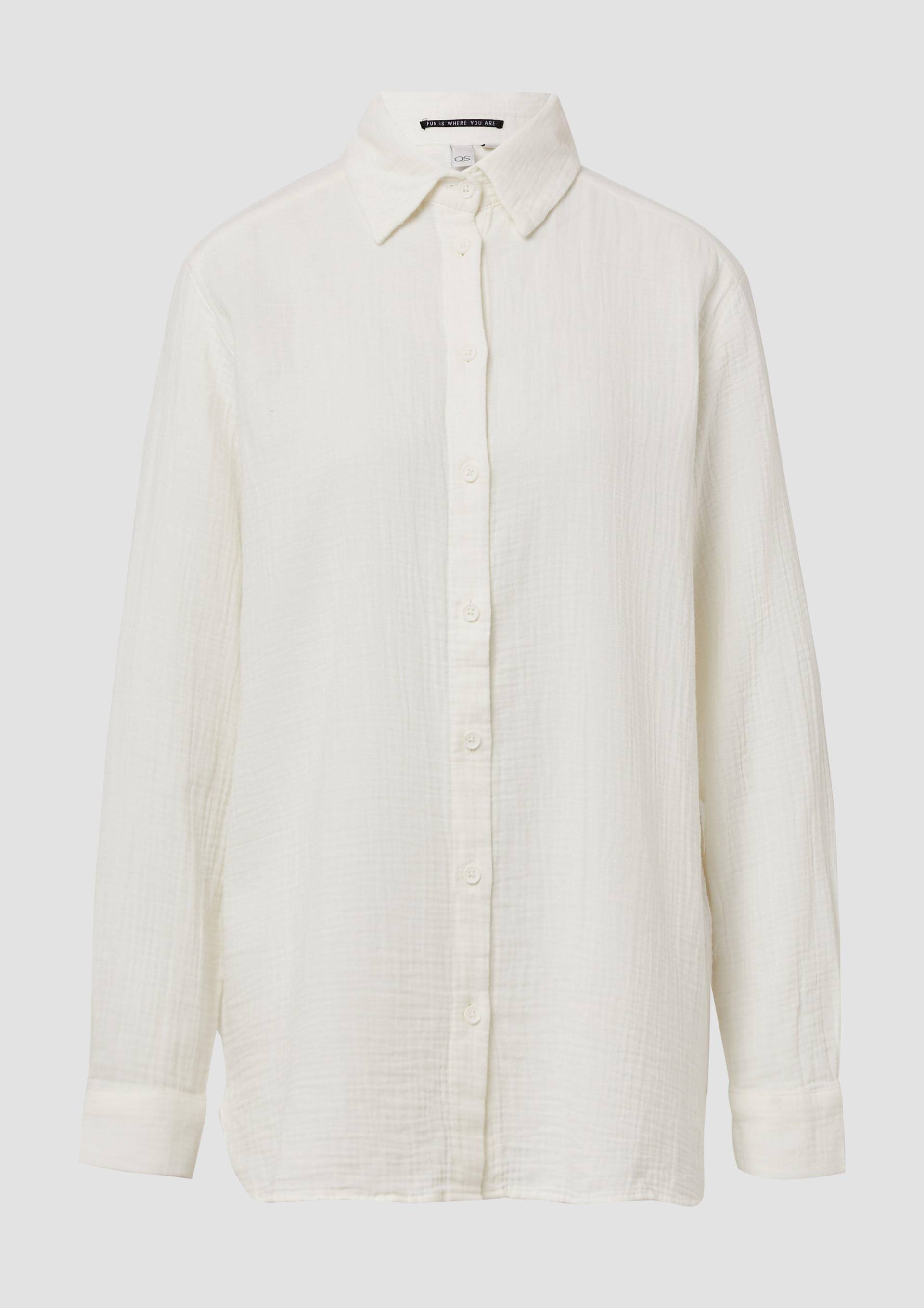 QS - Hemdbluse aus Musselin im Oversize-Schnitt, Damen, creme von QS