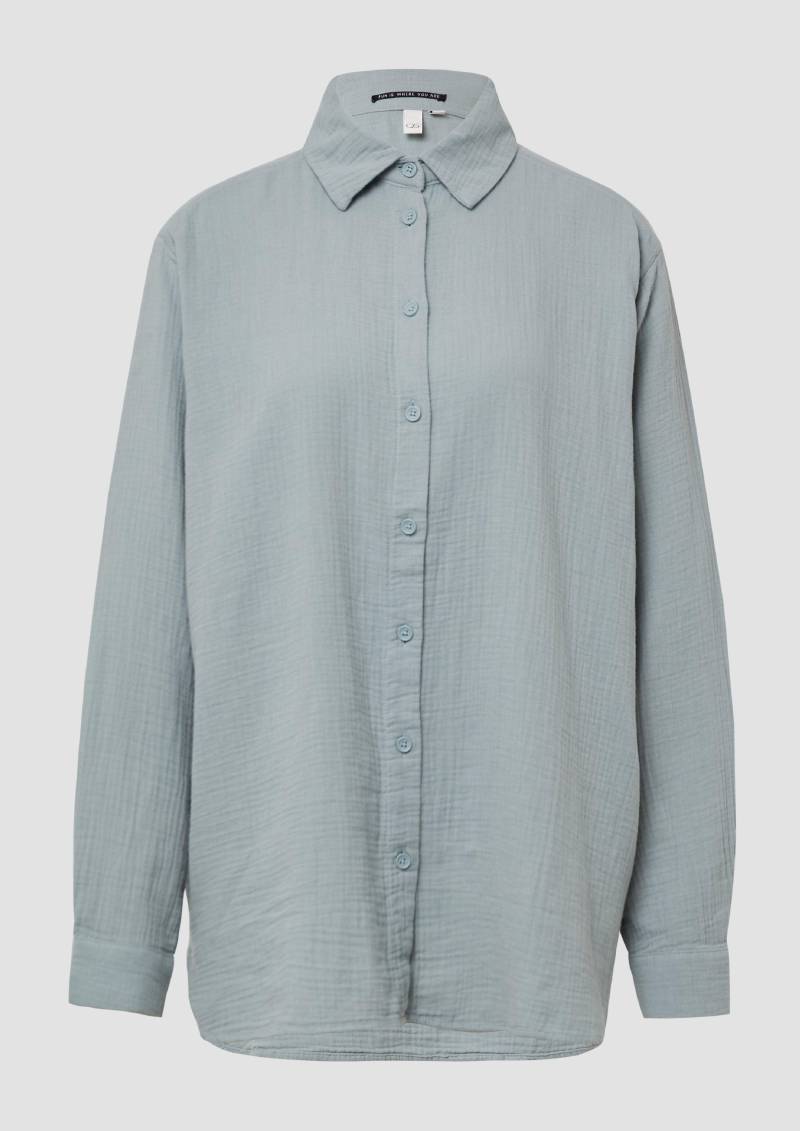 QS - Hemdbluse aus Musselin im Oversize-Schnitt, Damen, grün QS - Hemdbluse aus Musselin im Oversize-Schnitt, Damen, grün von QS