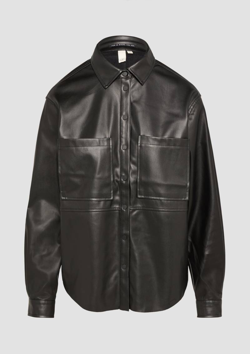 QS - Hemdbluse in Lederoptik, Damen, schwarz QS - Hemdbluse in Lederoptik, Damen, schwarz von QS