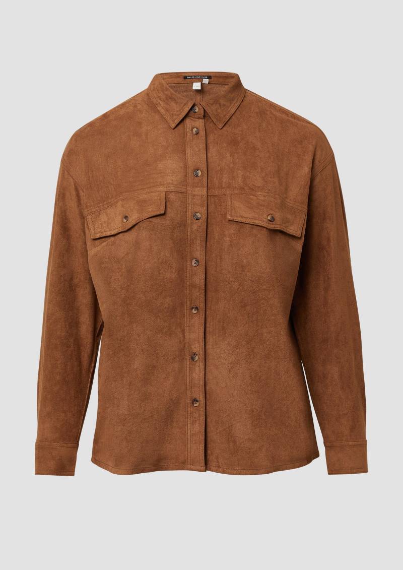 QS - Hemdbluse in Wildlederoptik, Damen, braun QS - Hemdbluse in Wildlederoptik, Damen, braun von QS