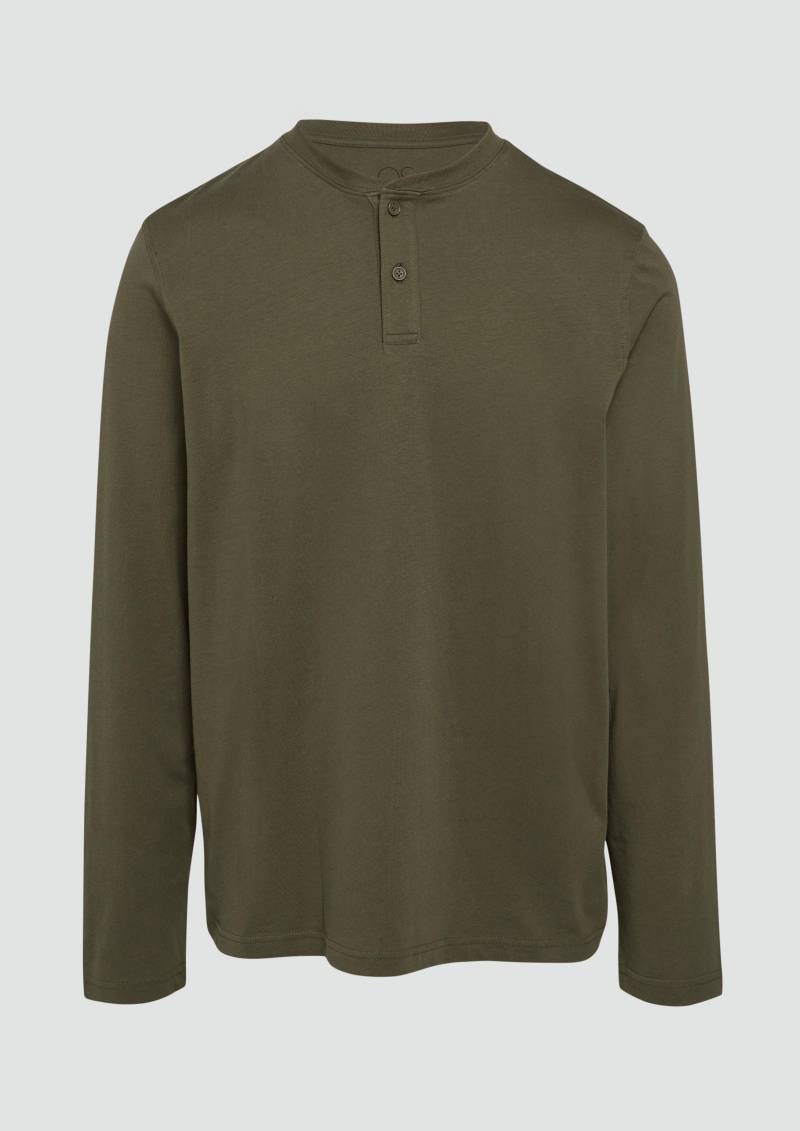 QS - Henley mit Knopfverschluss, Herren, Grün von QS