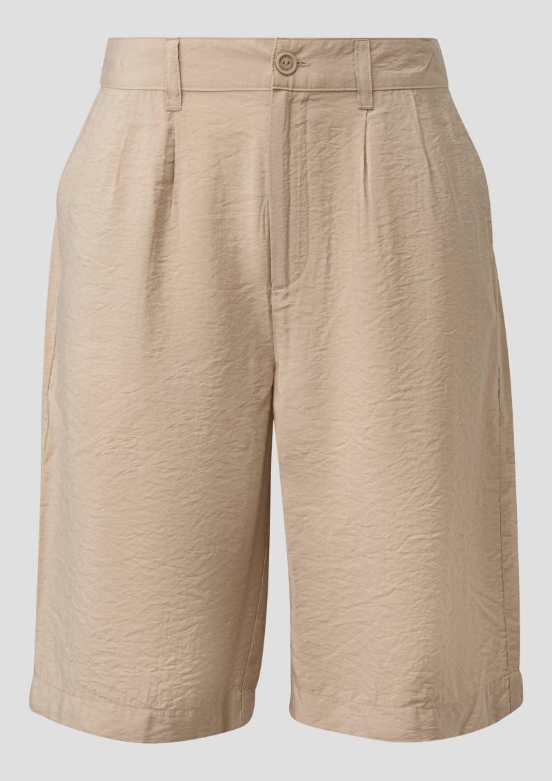 QS - Leicht glänzende Bermuda aus Viskosemix, Damen, Beige von QS