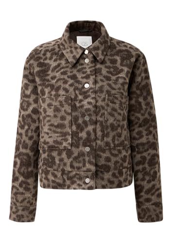 QS Jacke aus Wollmix mit Leo-Print Hellbraun M von QS