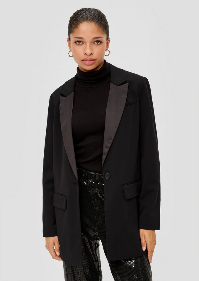 QS Jackenblazer Indoor-Blazer Blazer mit Satin-Kragen von QS