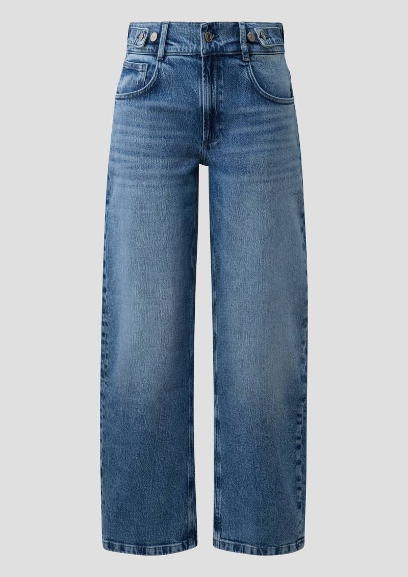 QS - Jeans Baggy / Relaxed Fit / Mid Rise / Barrel Leg, Damen, blau von QS