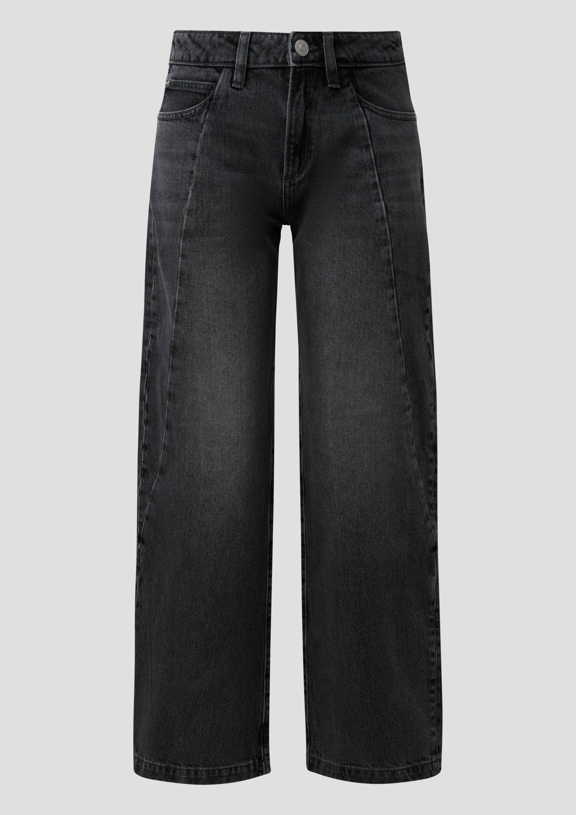 QS - Jeans Balloon Shape/Mid Rise/Curved Leg, Damen, grau von QS