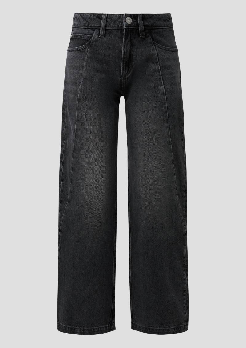 QS - Jeans Balloon Shape/Mid Rise/Curved Leg, Damen, grau von QS