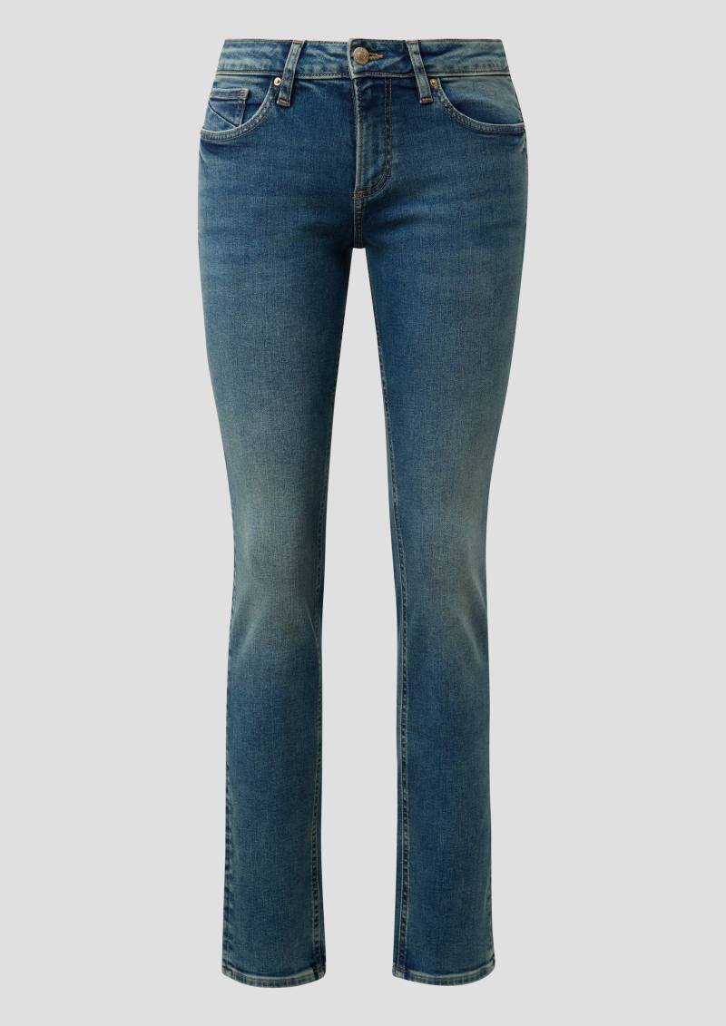 QS - Jeans Catie/Mid Rise/Slim Leg, Damen, blau von QS