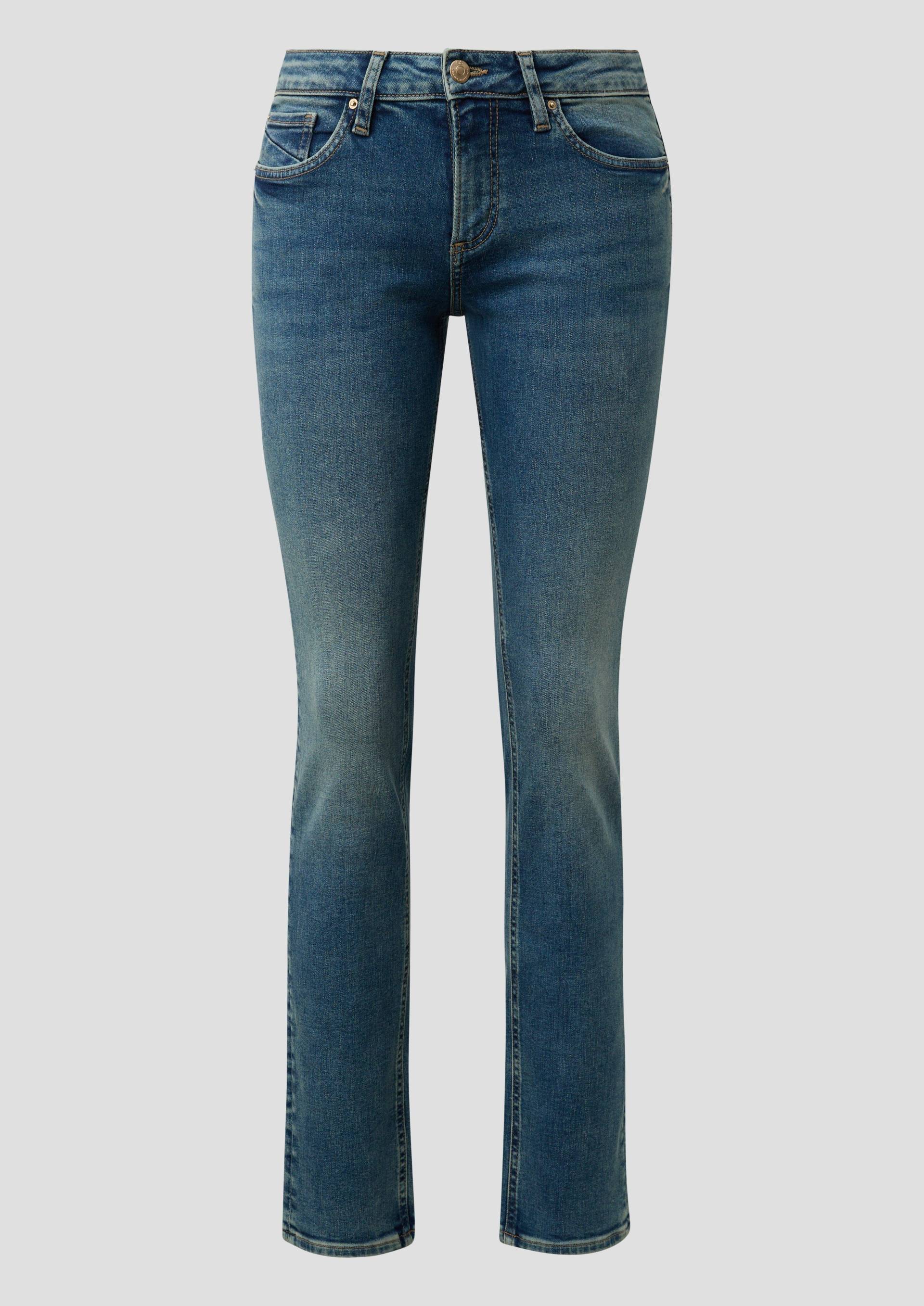 QS - Jeans Catie/Mid Rise/Slim Leg, Damen, blau von QS