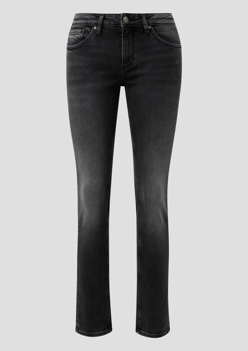 QS - Jeans Catie/Mid Rise/Slim Leg, Damen, grau von QS
