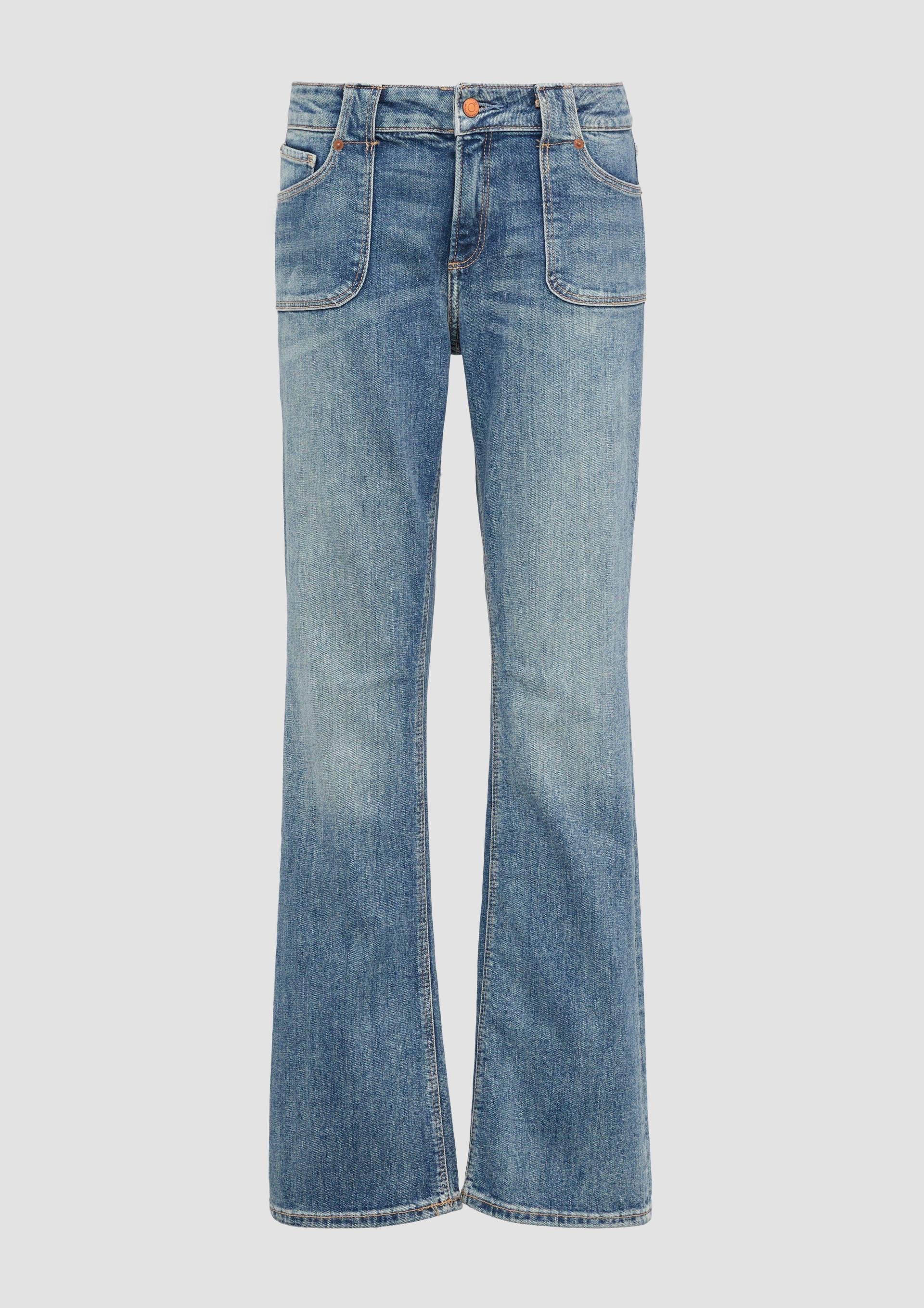 QS - Jeans Catie / Slim Fit / Mid Rise / Bootcut Leg / aufgesetzte Taschen, Damen, blau QS - Jeans Catie / Slim Fit / Mid Rise / Bootcut Leg / aufgesetzte Taschen, Damen, blau von QS
