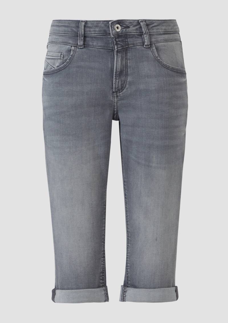 QS - Jeans Catie / Slim Fit / Mid Rise / Capri Length, Damen, grau von QS