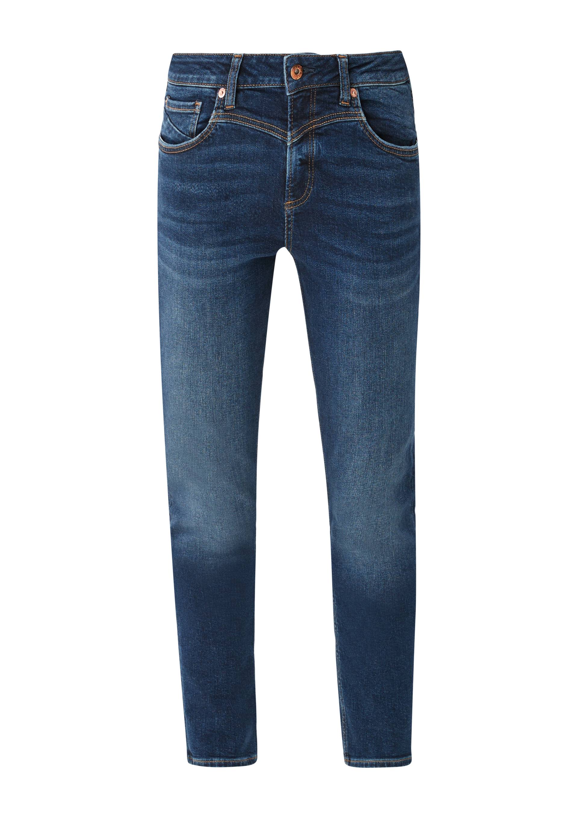 QS - Jeans Catie / Slim Fit / Mid Rise / Slim Leg, Damen, blau von QS