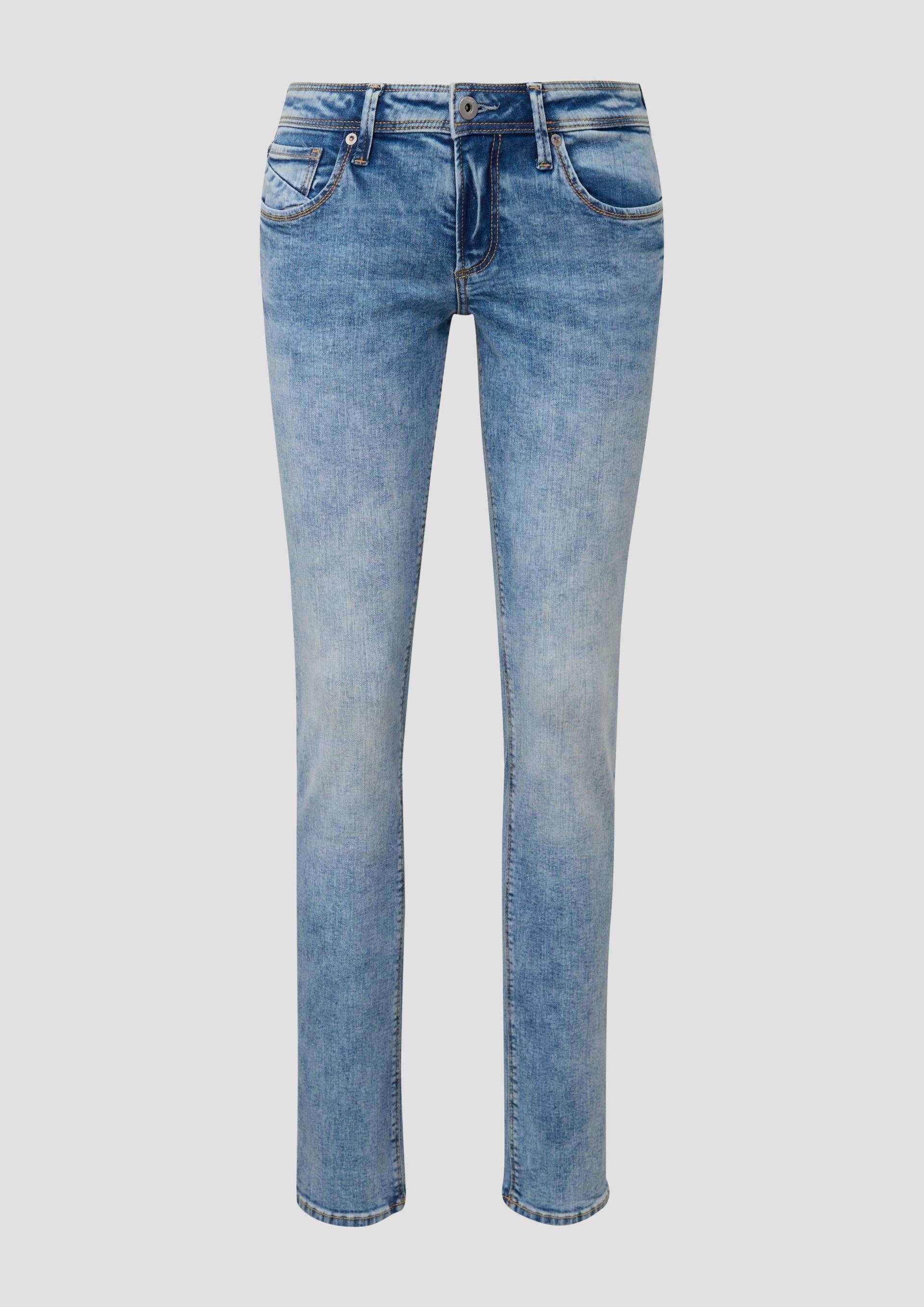 QS - Jeans Catie / Slim Fit / Mid Rise / Slim Leg, Damen, blau von QS