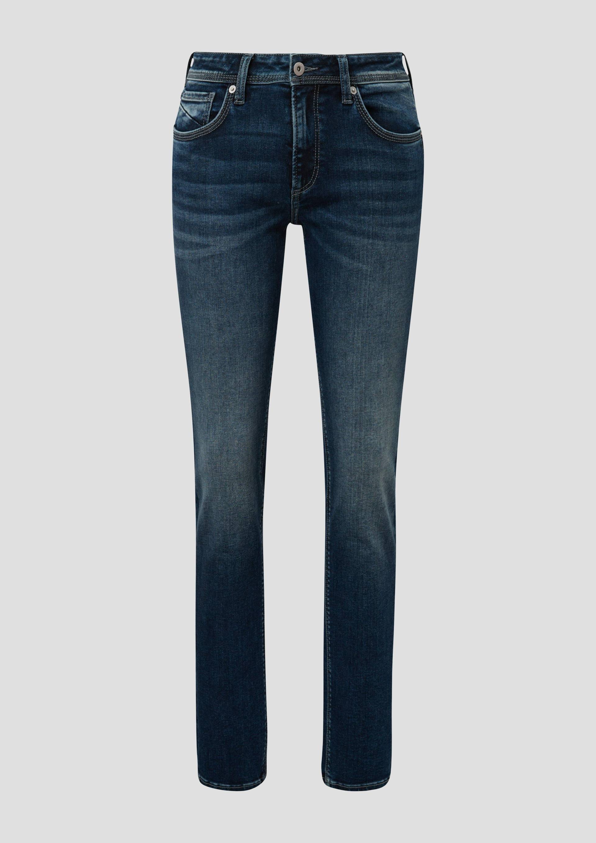QS - Jeans Catie / Slim Fit / Mid Rise / Slim Leg, Damen, blau von QS