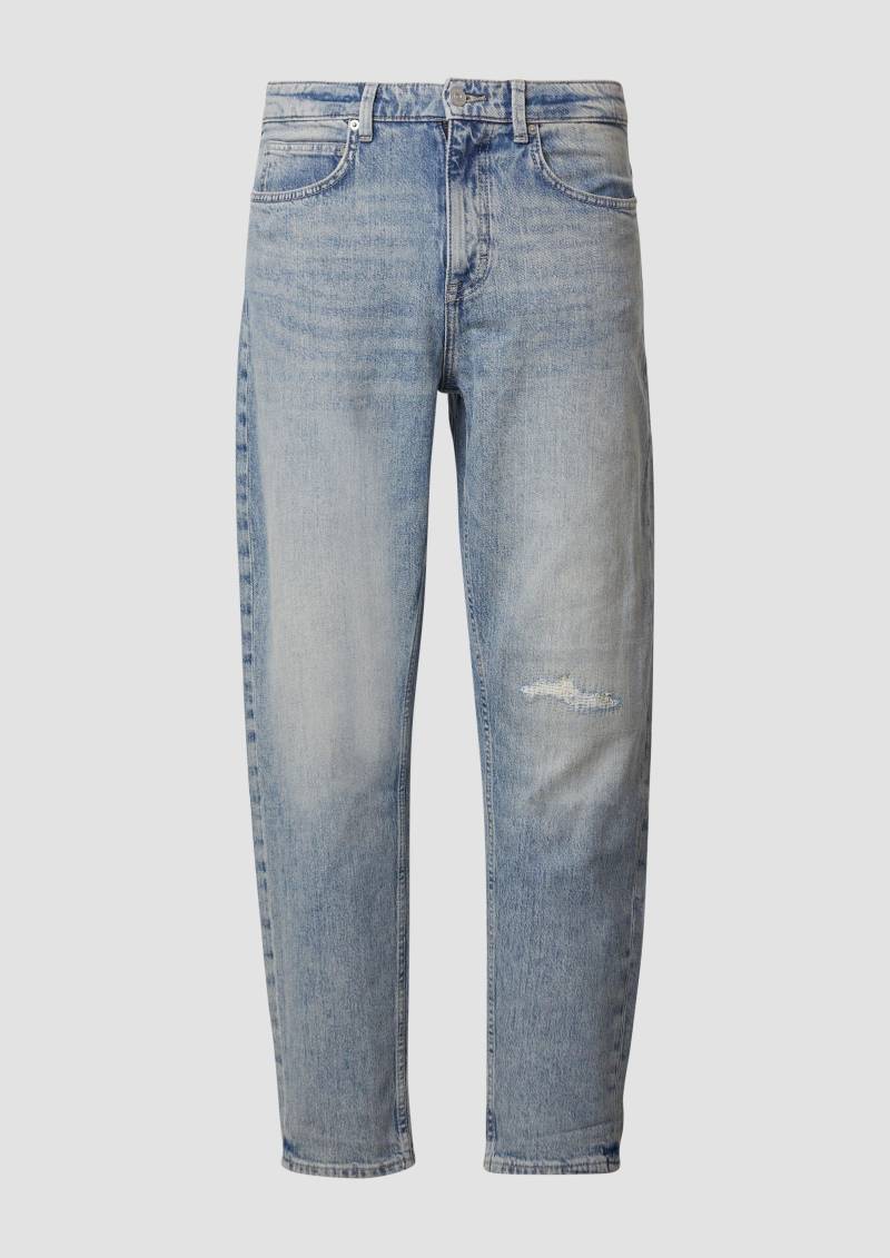 QS - Jeans Devon / Relaxed Fit / Mid Rise / Tapered Leg, Herren, blau von QS