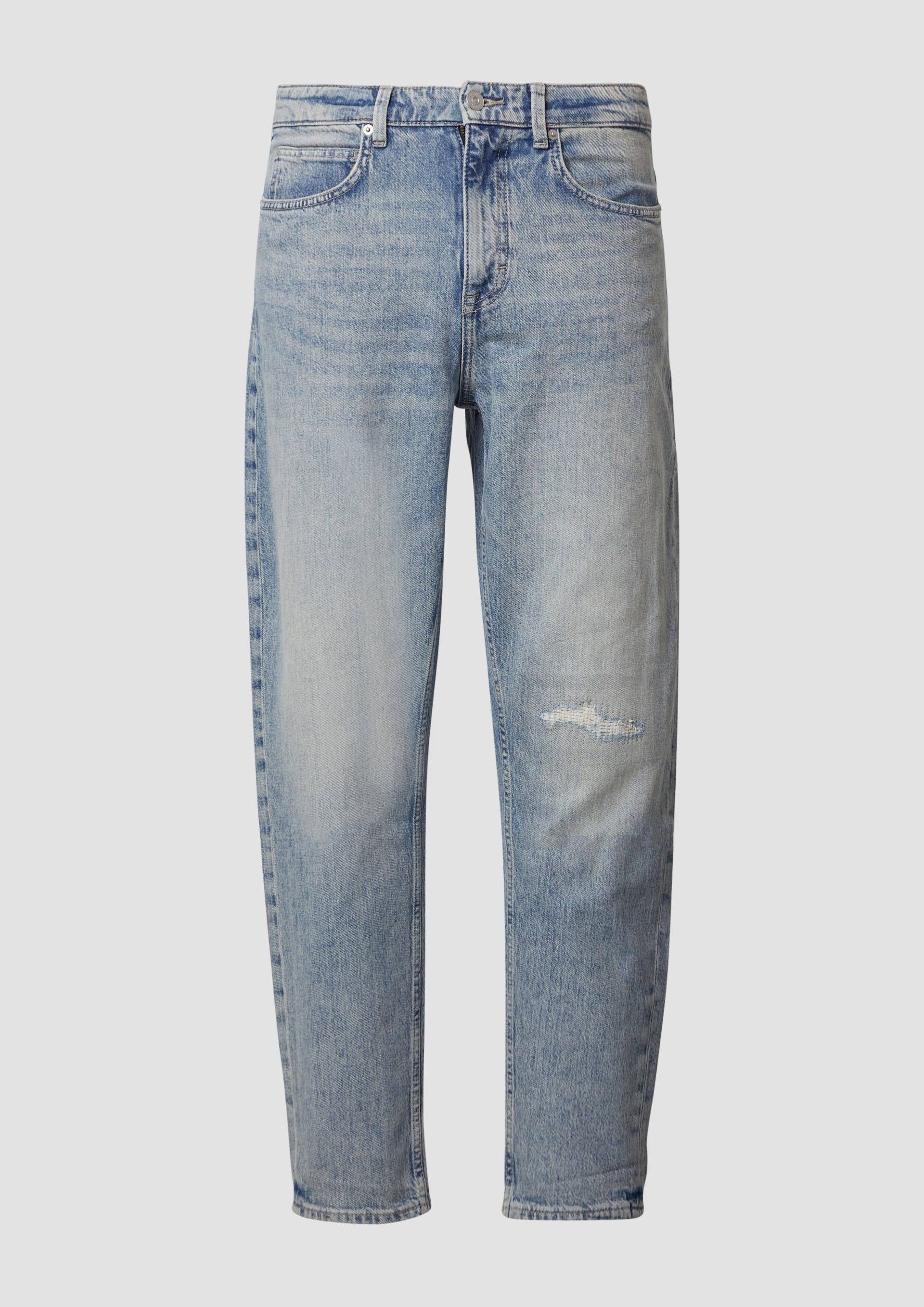QS - Jeans Devon / Relaxed Fit / Mid Rise / Tapered Leg, Herren, blau von QS