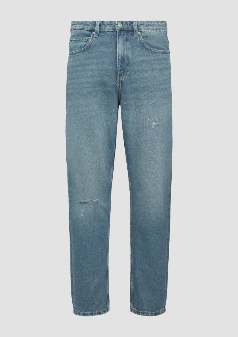 QS - Jeans Devon / Relaxed Fit / Mid Rise / Tapered Leg, Herren, blau von QS