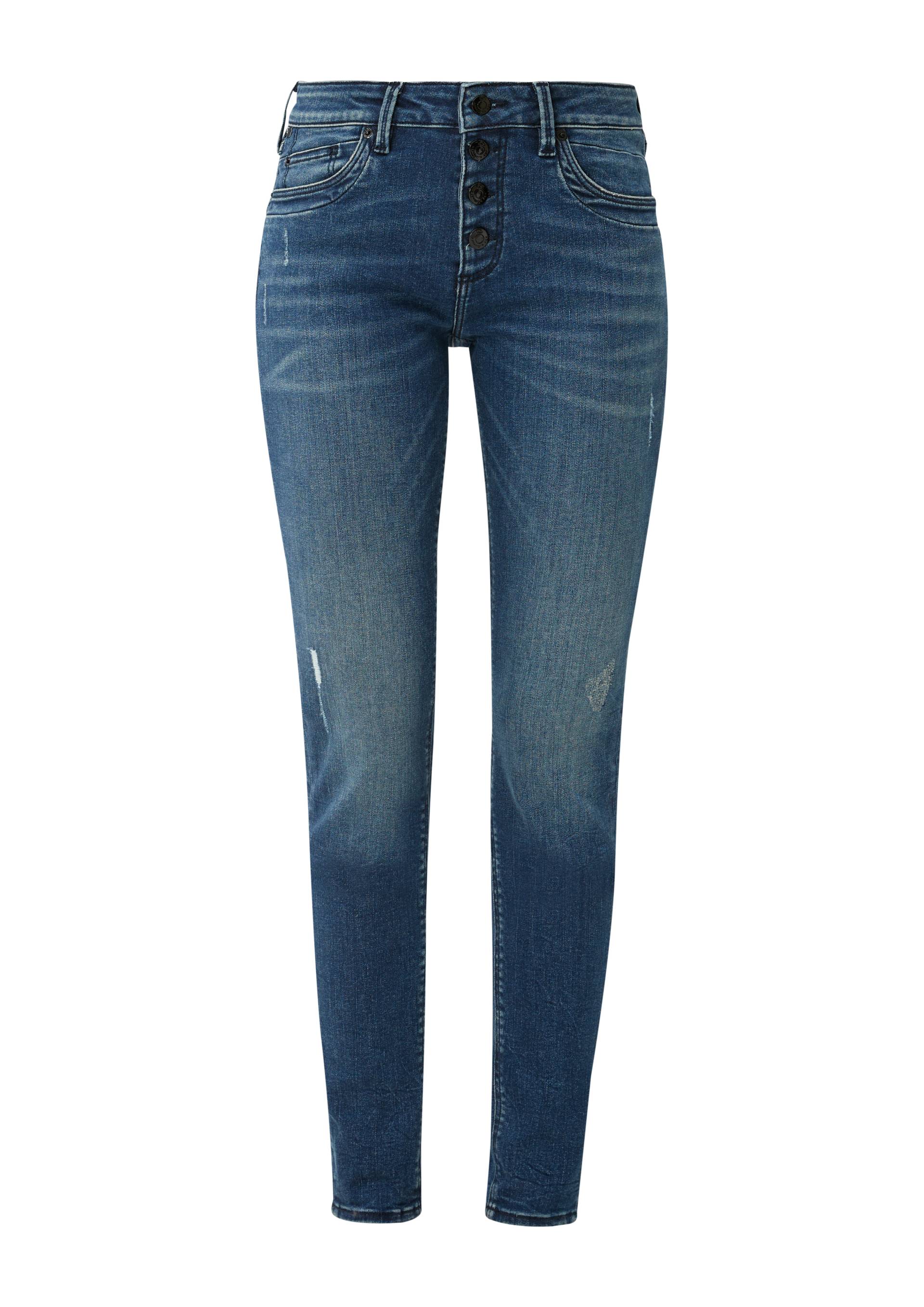 QS - Jeans Sadie / Skinny Fit / Mid Rise / Skinny Leg, Damen, blau von QS