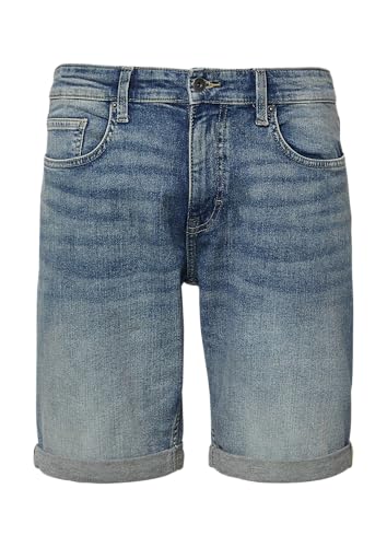 QS Jeans-Shorts John/Mid Rise/Stretch-Denim mit fixiertem Turn-up blau 36 von QS