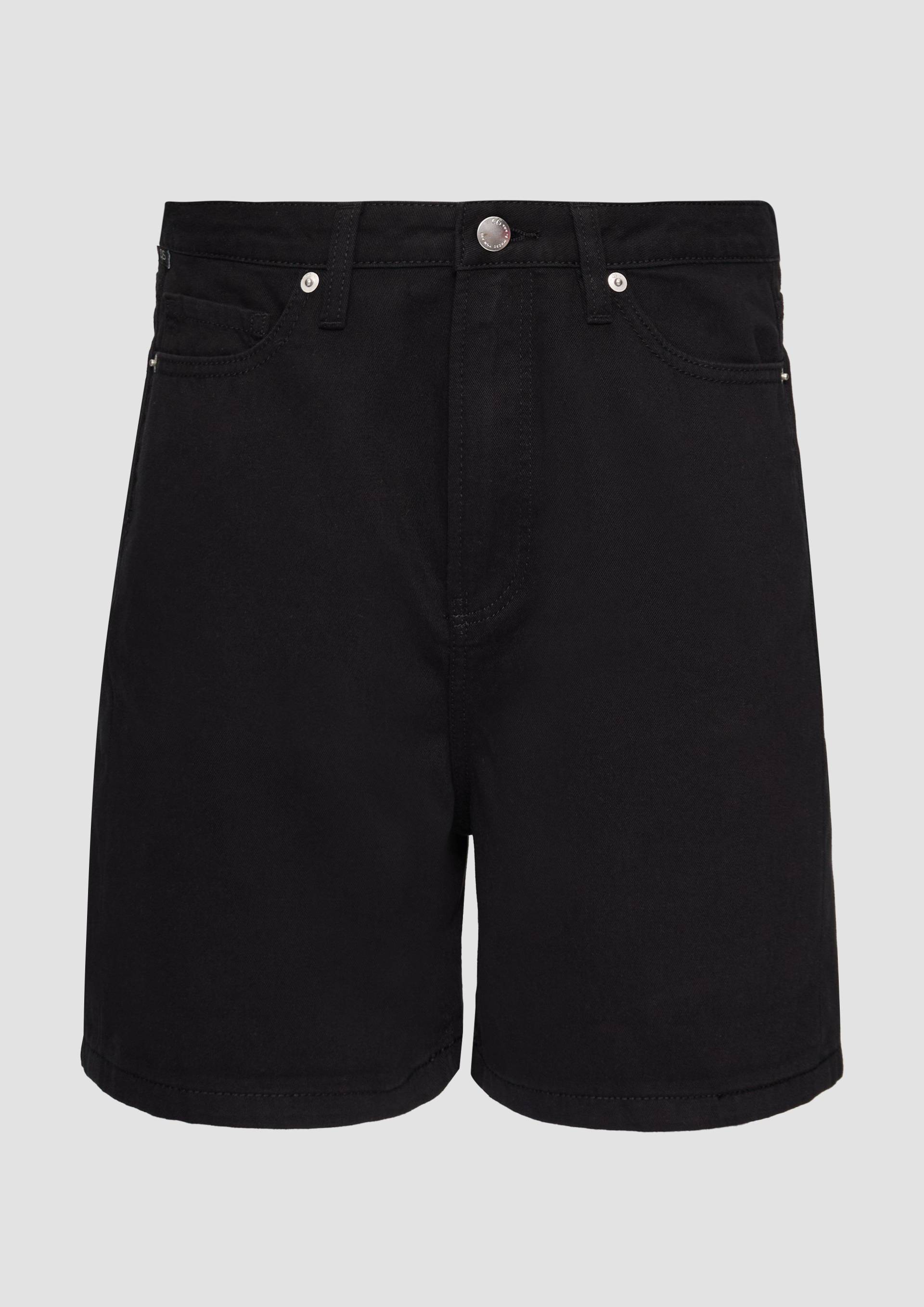 QS - Jeans-Shorts Mom / Relaxed Fit / High Rise, Damen, schwarz von QS