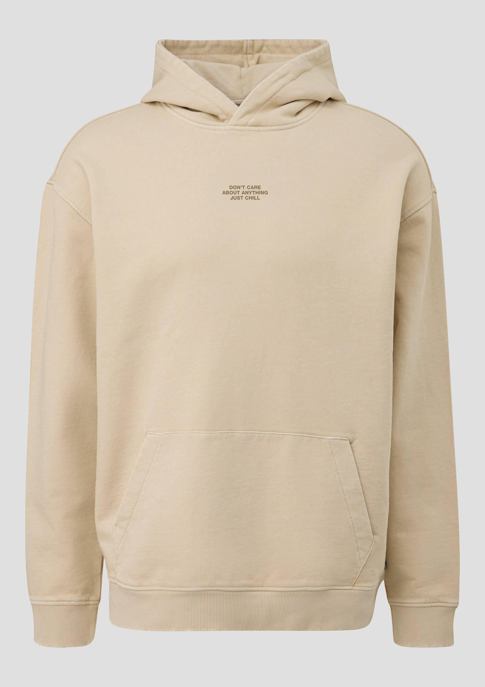 QS - Hoodie mit kleinem Frontprint, Herren, Beige von QS