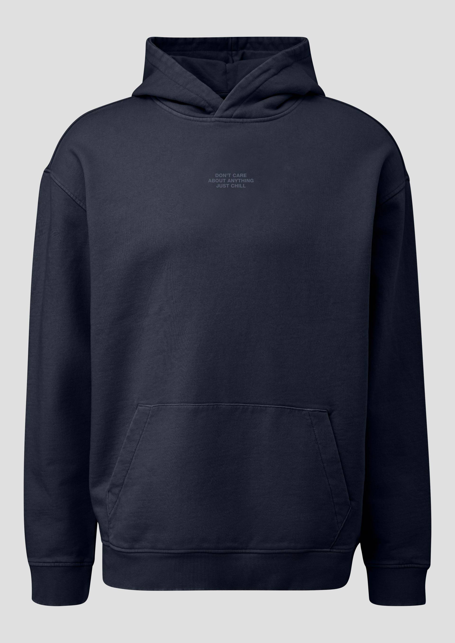 QS - Hoodie mit kleinem Frontprint, Herren, blau von QS