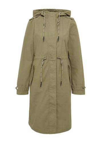 QS Kapuzenparka aus Baumwolle mit Tunnelzug in der Taille olivgrün M von QS