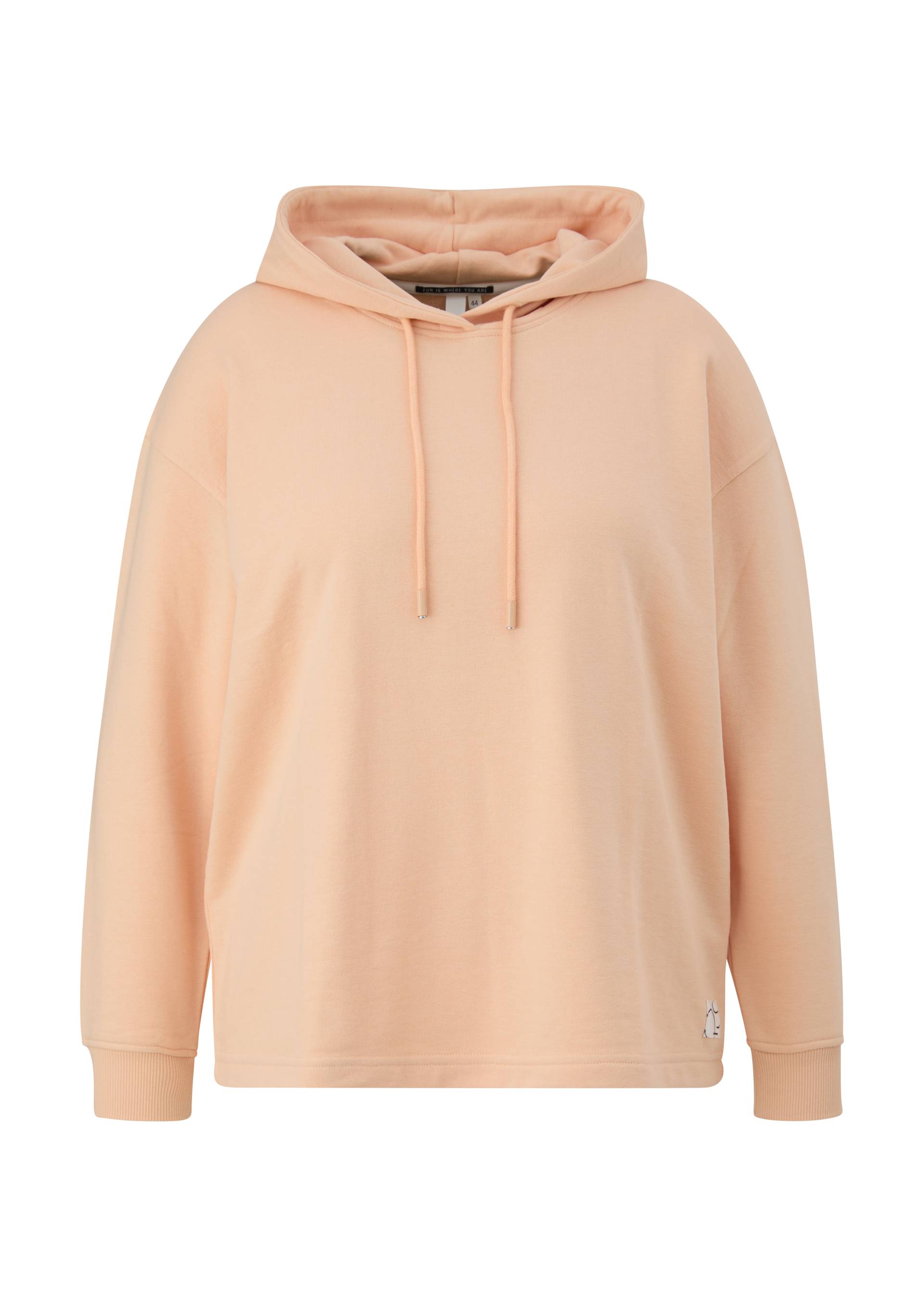 QS - Kapuzensweatshirt mit überschnittener Schulter,  , Orange von QS