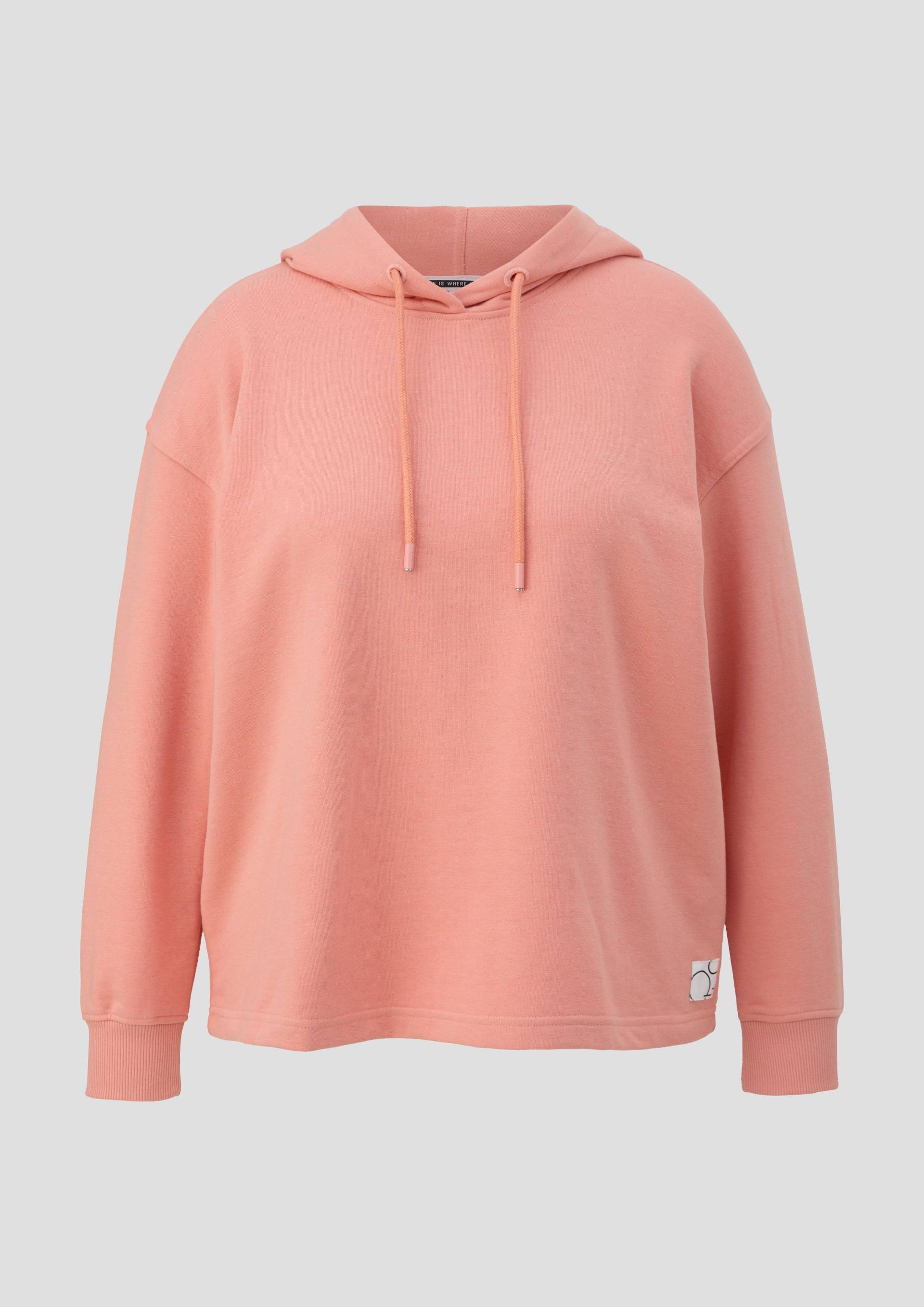 QS - Kapuzensweatshirt mit überschnittener Schulter,  , Orange von QS