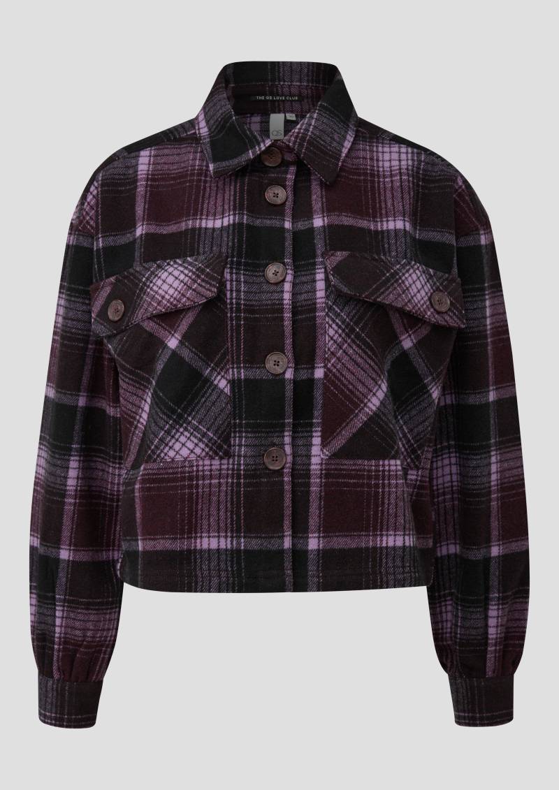 QS - Karo Overshirt mit aufgesetzten Taschen, Damen, lila|mehrfarbig von QS