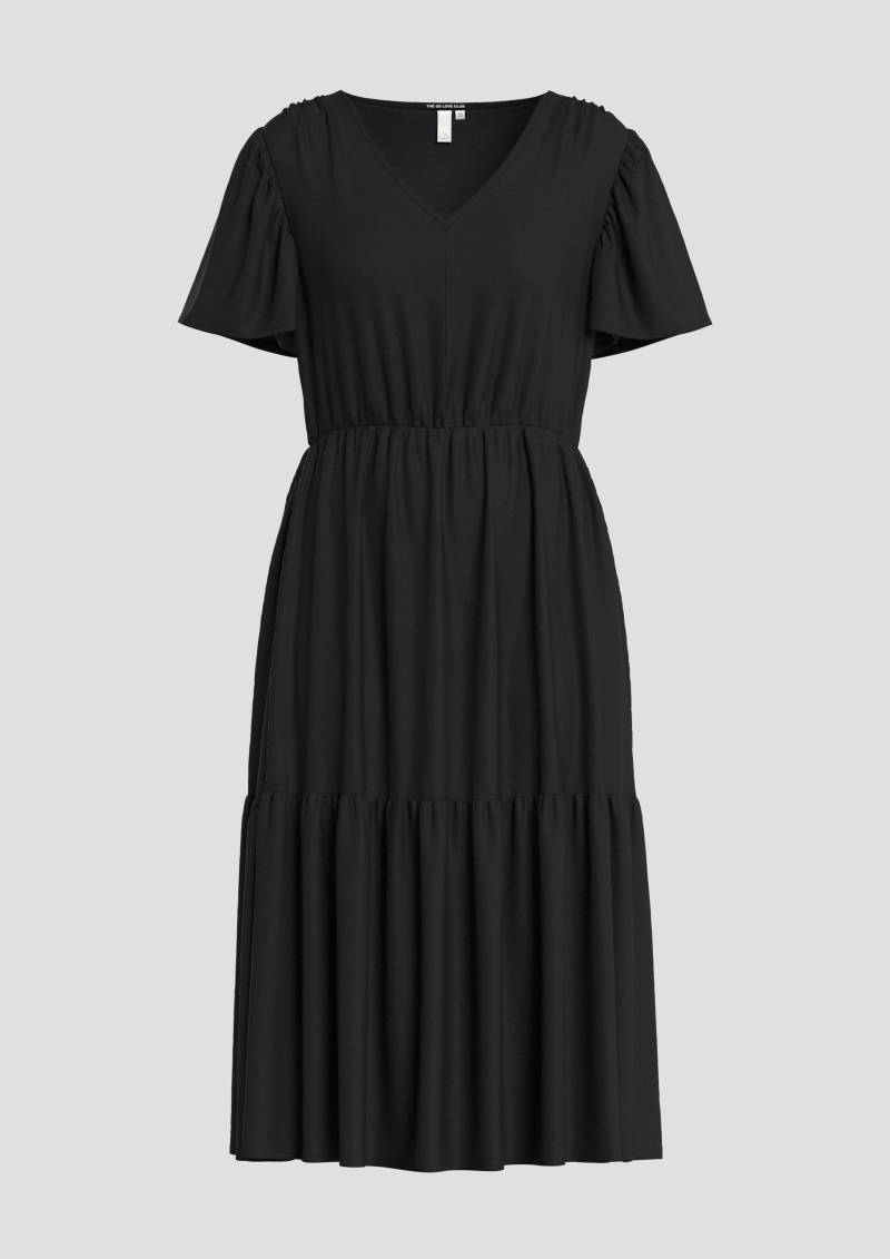 QS - Viskosekleid mit All-over-Print, Damen, schwarz von QS