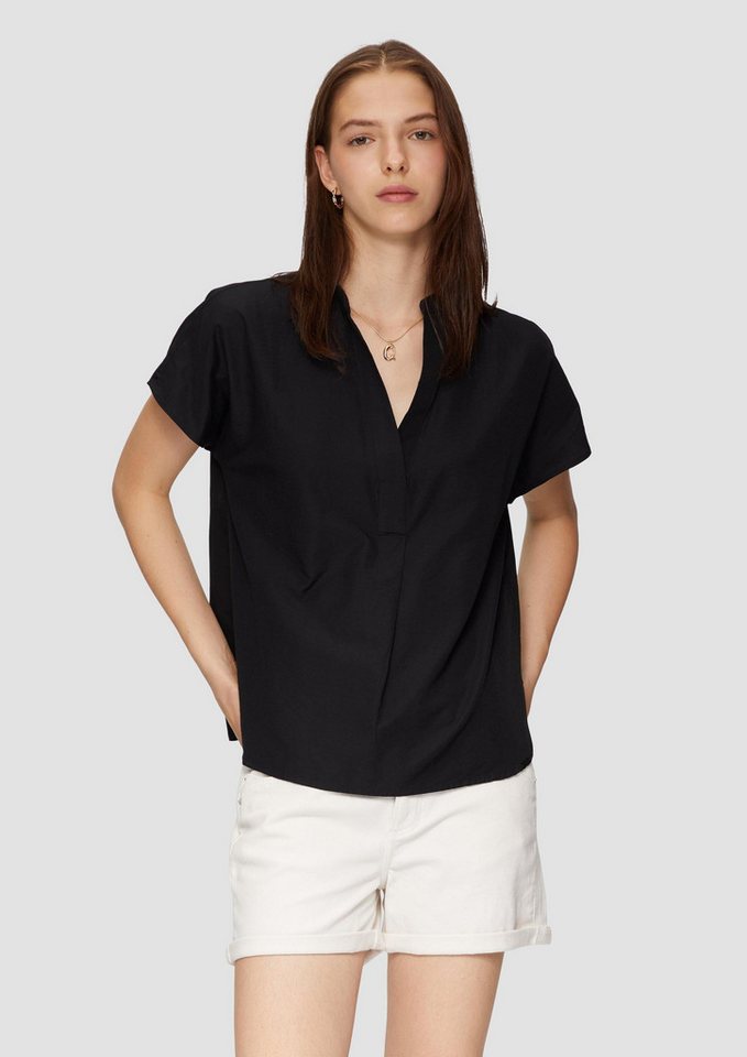 QS Kurzarmbluse Bluse Blusenshirt aus Popeline von QS