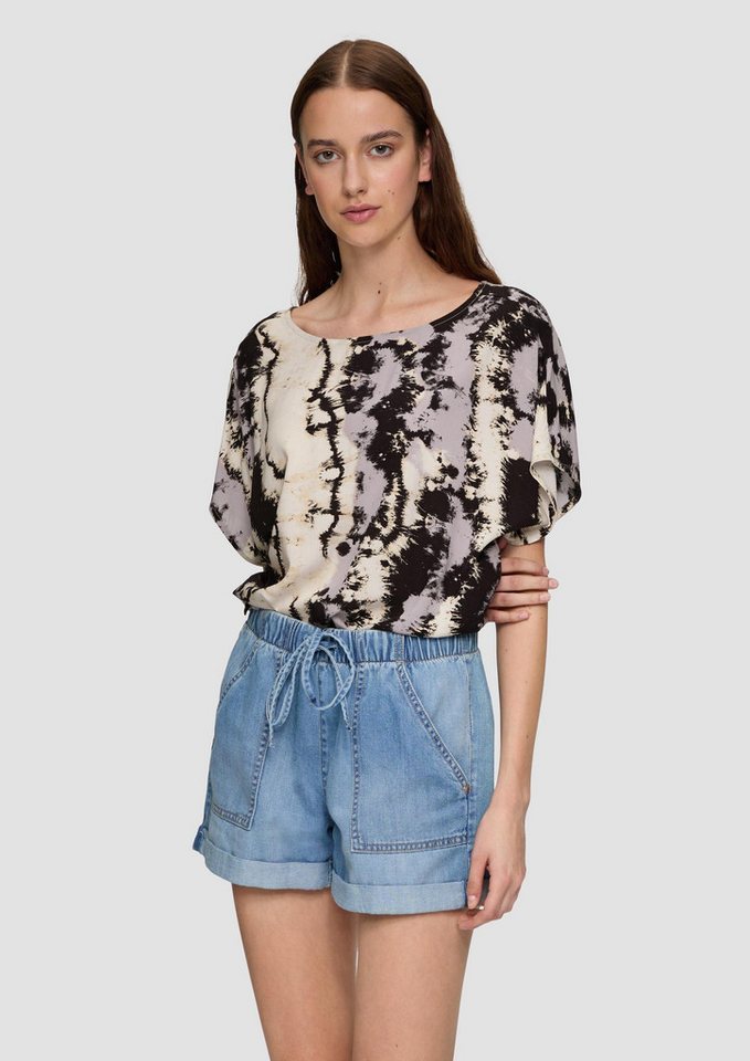 QS Kurzarmbluse Bluse Oversize-Bluse aus Viskose (1-tlg) von QS