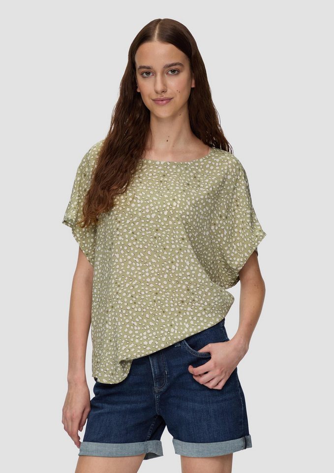 QS Kurzarmbluse Bluse Oversize-Bluse aus Viskose von QS