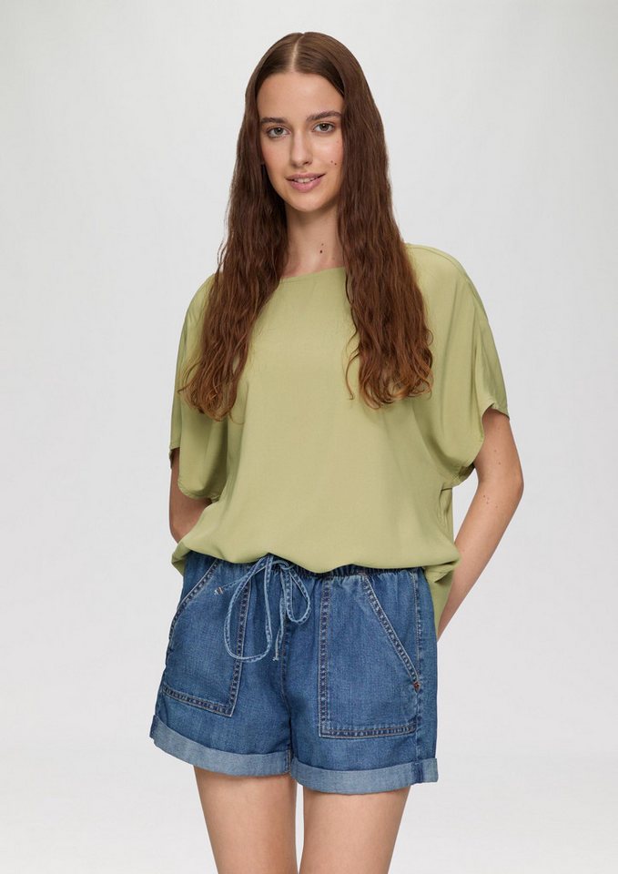 QS Kurzarmbluse Bluse Oversize-Bluse aus Viskose von QS