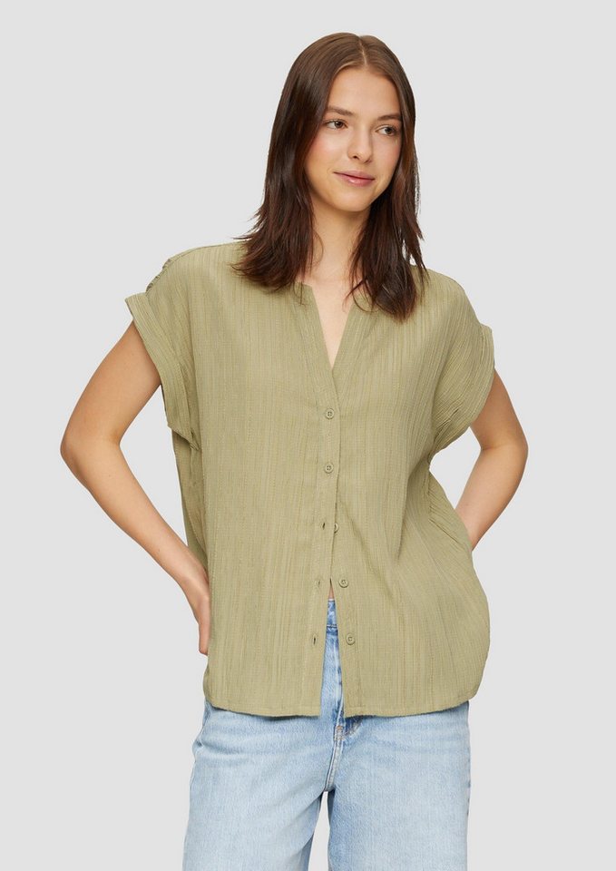 QS Kurzarmbluse Bluse Oversize-Bluse mit Strukturmuster von QS