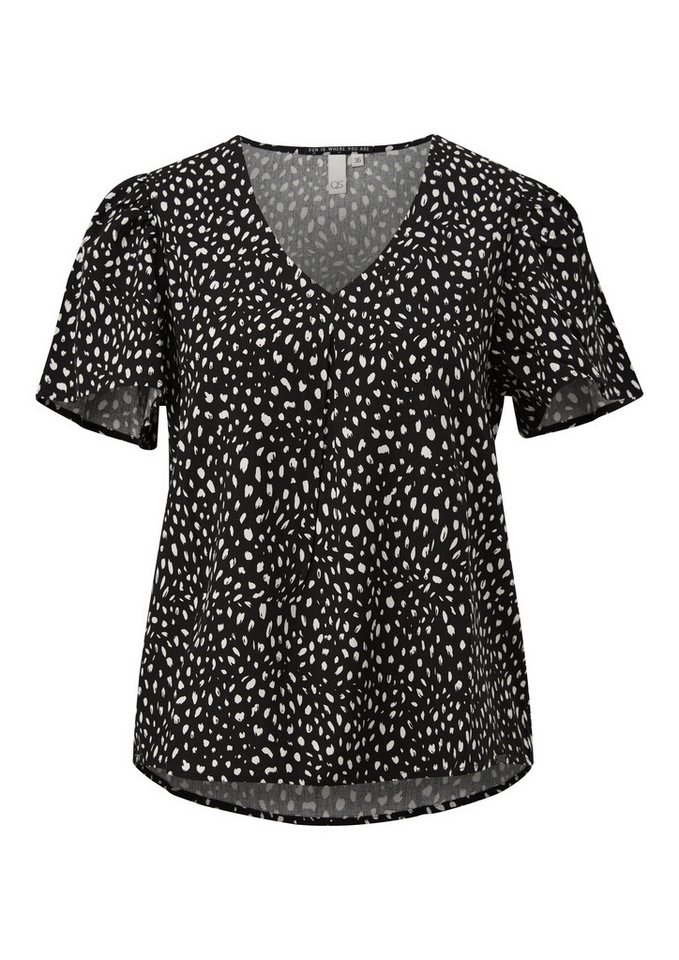 QS Kurzarmbluse Bluse Viskose Bluse mit All-over-Print von QS