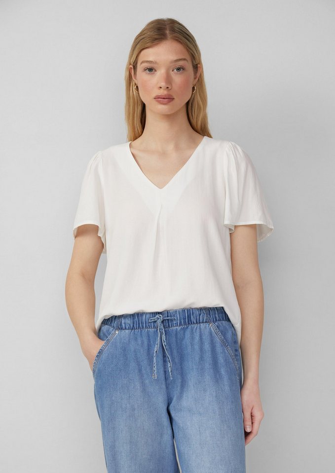 QS Kurzarmbluse Feminine Kurzarmbluse aus Viskose von QS