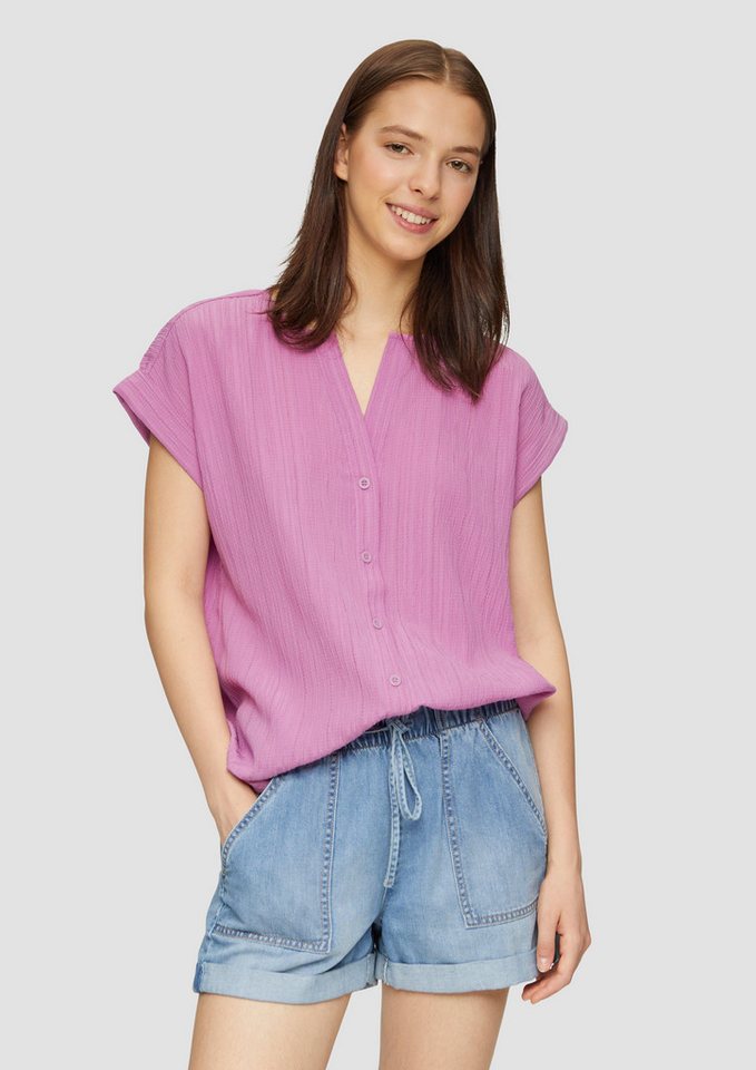 QS Kurzarmbluse Oversize-Bluse mit Strukturmuster von QS