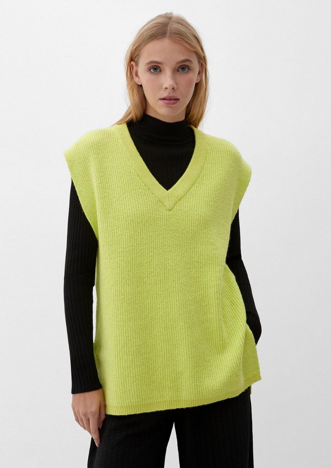 QS Kurzarmpullover Strickpullover Pullover aus Strick (1-tlg) von QS