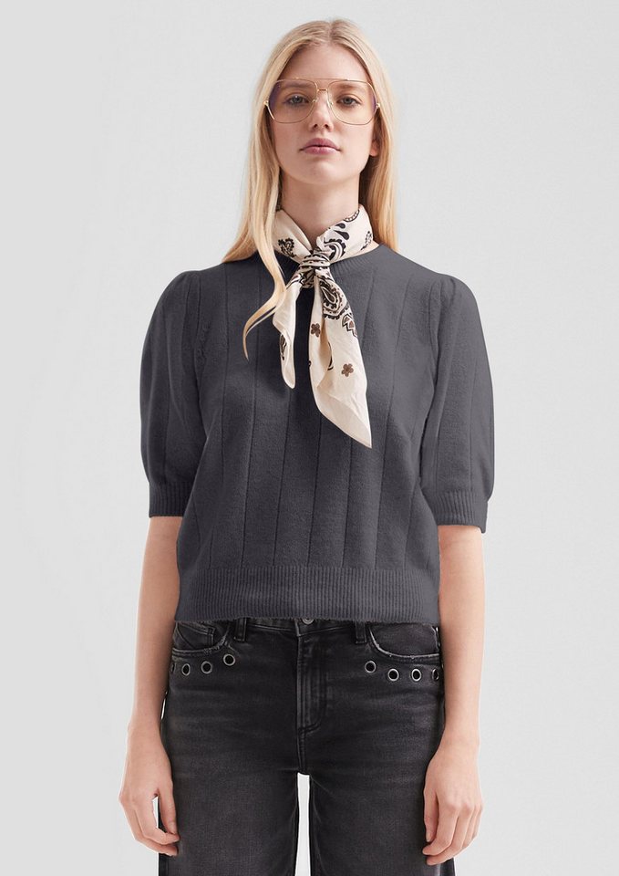 QS Kurzarmpullover Strickpullover Weicher Kurzarm-Strickpullover von QS