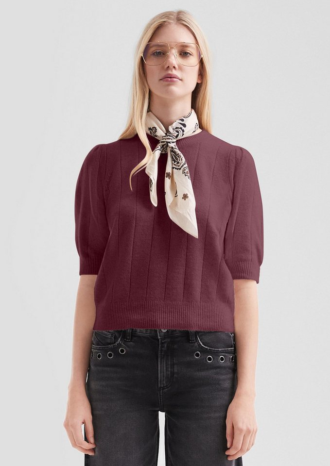 QS Kurzarmpullover Strickpullover Weicher Kurzarm-Strickpullover von QS