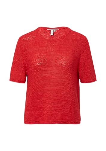 QS Kurzarmpullover aus Bändchengarn rot M von QS