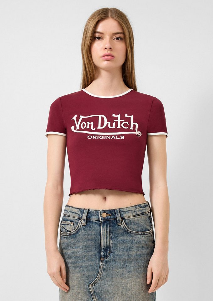 QS Kurzarmshirt Cropped T-Shirt mit Frontprint, QS x Von Dutch von QS