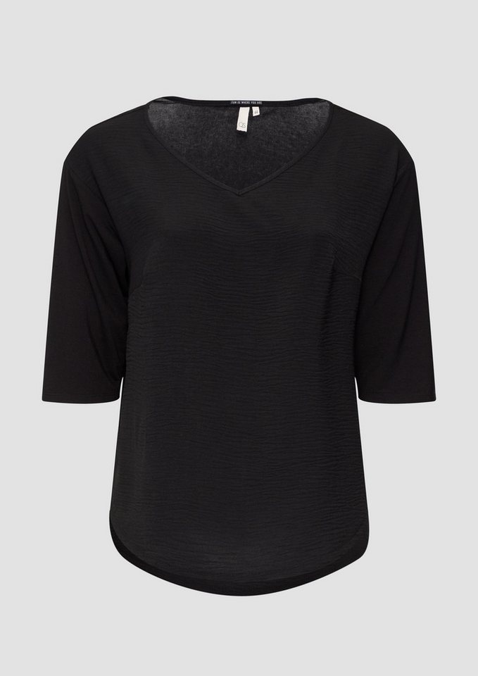 QS Kurzarmshirt Shirt im Fabricmix und Loose Fit von QS