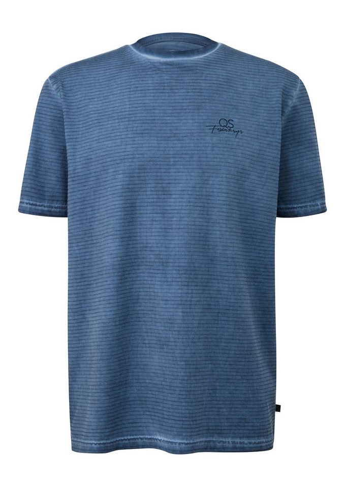 QS Kurzarmshirt T-Shirt Gewaschenes Ringelshirt mit Rundhalsausschnitt von QS